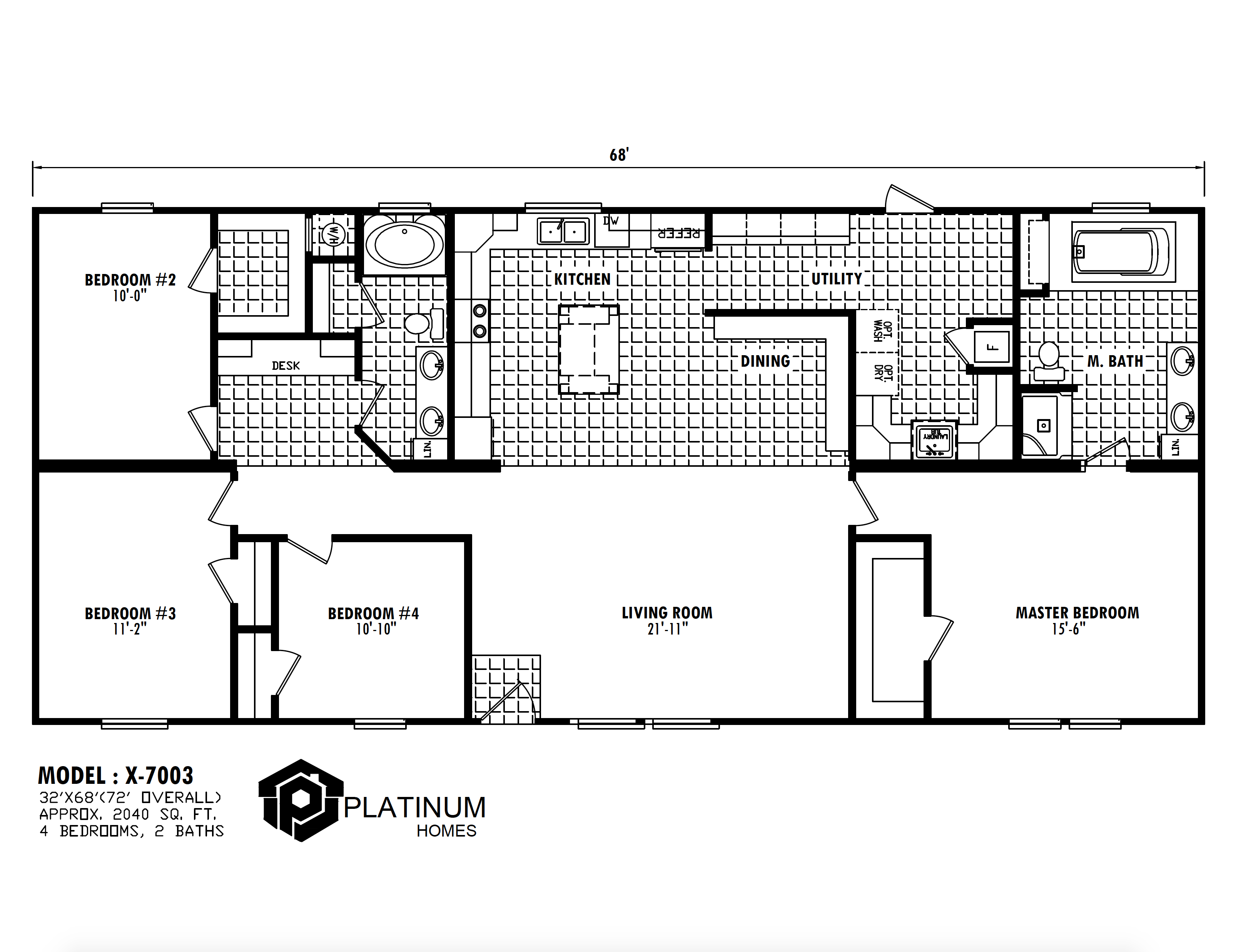 4 Bed 2 Bath Mobile Home Floor Plans