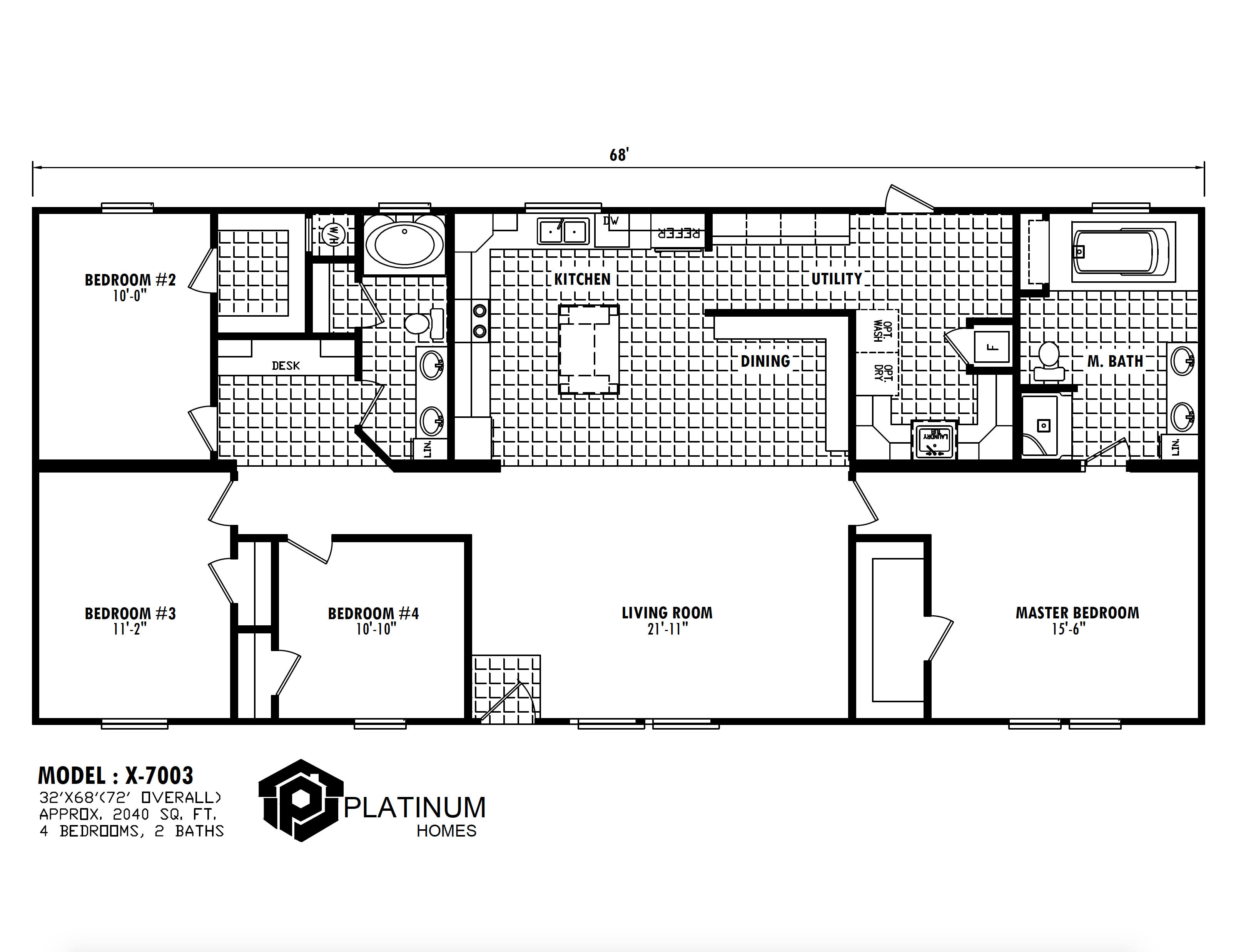 Beautiful 4 bed 2 bath 2040 Sq. Foot Modular Home With Open Floor Plan